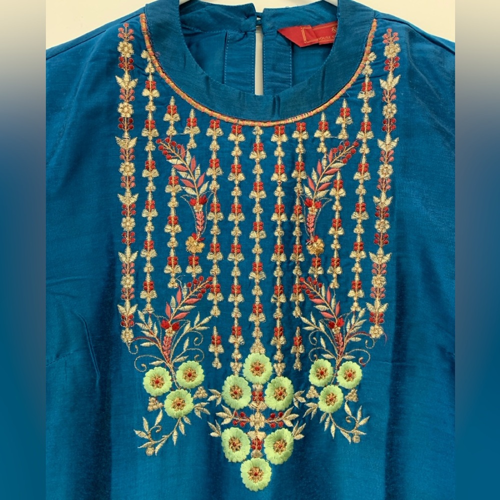 Indian Kurta Tunic Top w/ embroidery - Picture 4 of 5